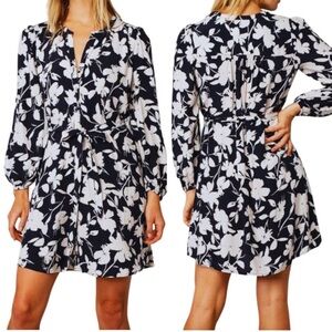 Tommy Hilfiger Shirt Dress NEW Button Belted Tropical Navy White Medium 8-10 NWT